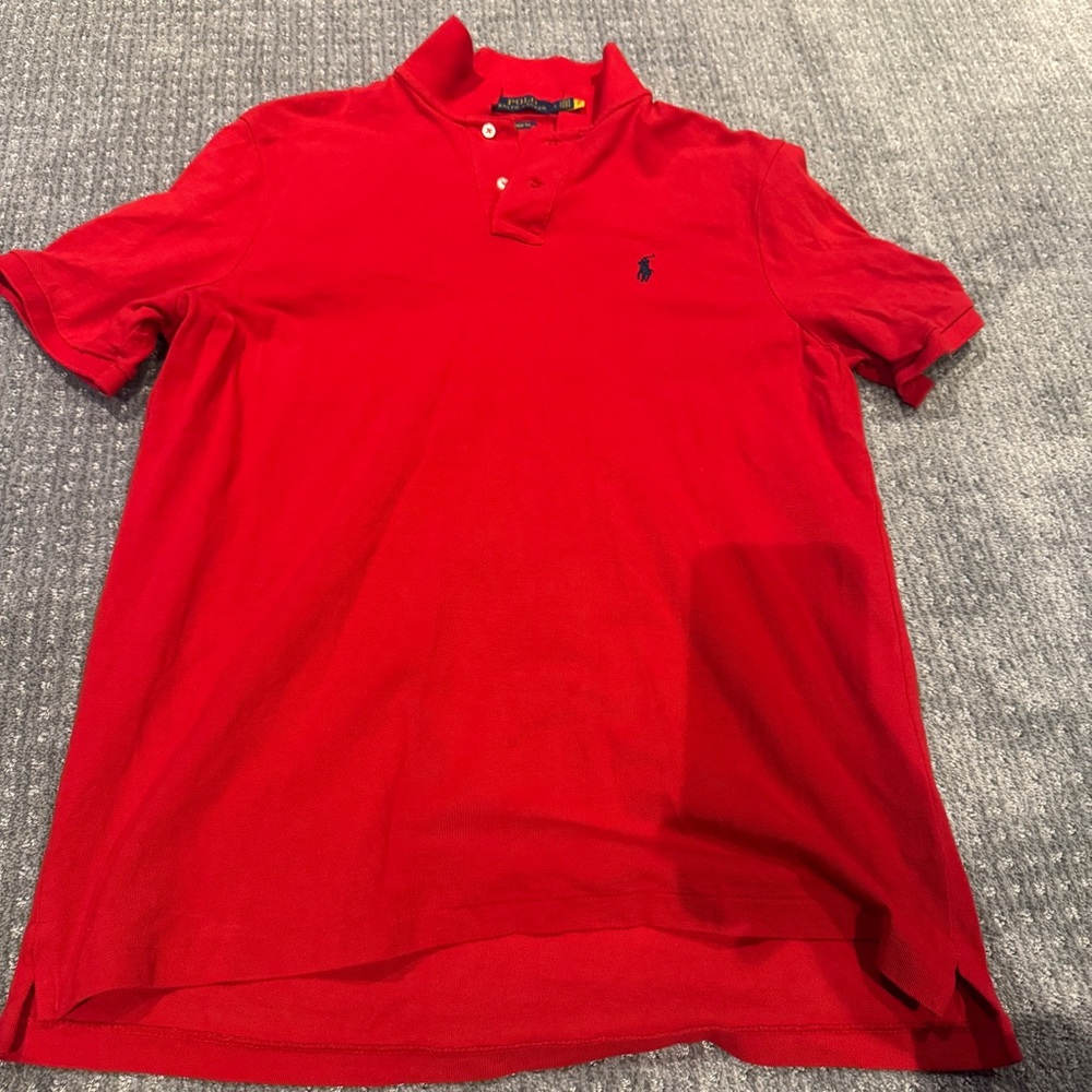Ralph Lauren Red Polo Shirt Classic Design